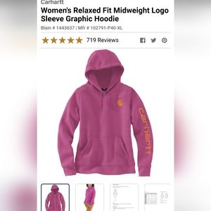 Women's Relaxed Fit Midweight Logo Sleeve Graphic Hoodie